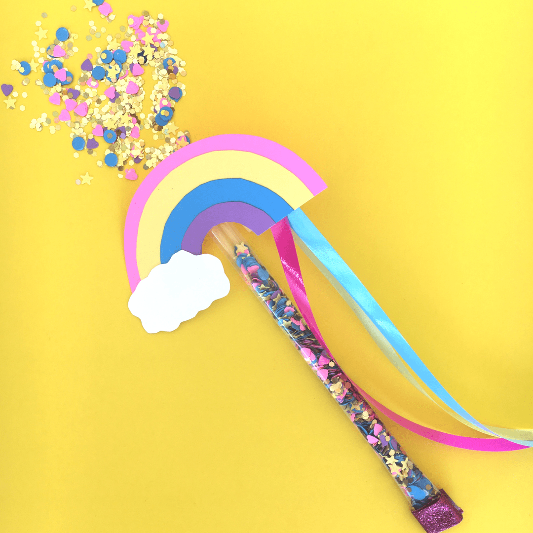 DIY RAINBOW CONFETTI WANDS